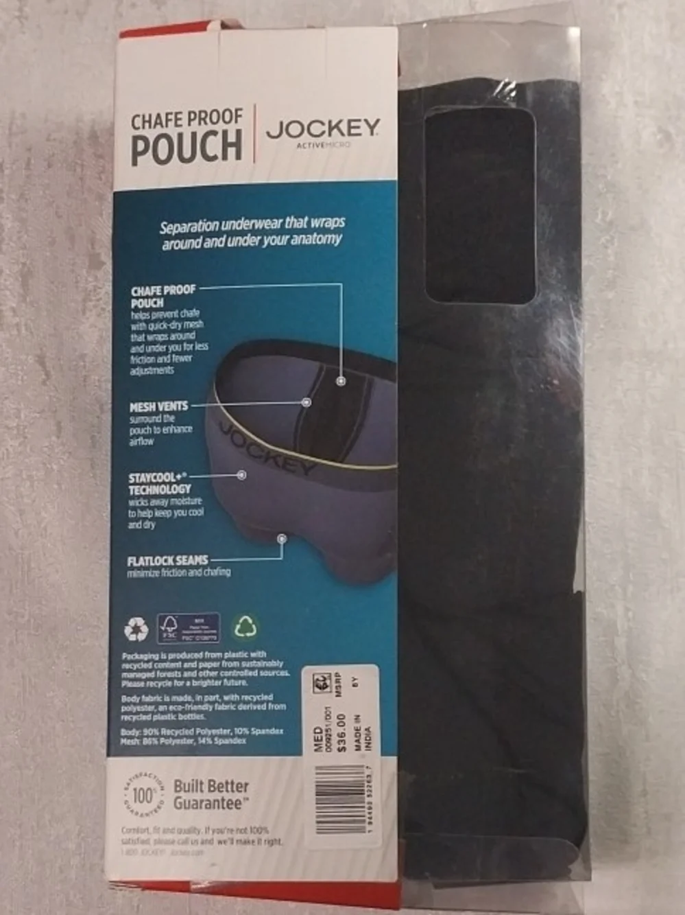 Jockey ActiveMicro Boxer Briefs - Black 3-Pack Medium
